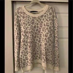 French Connection Grey Leopard Print Sweater